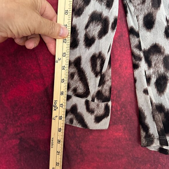 INC INTERNATIONAL CONCEPTS WOMEN'S LONG SLEEVE LEOPARD PRINT BLOUSE, SIZE S-SMAL - Picture 5 of 8